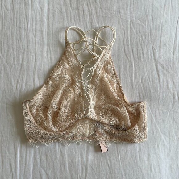 NWT Victoria's Secret Lace Halter Bra Lingerie (sz M) - Picture 3 of 7